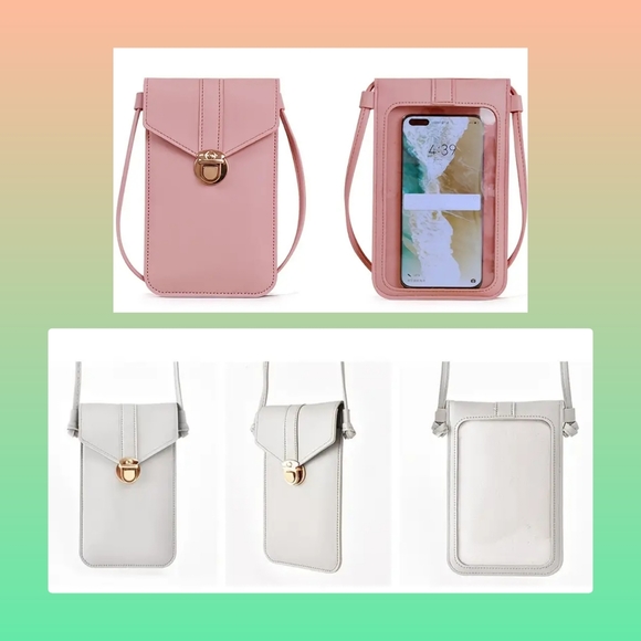 5/25 Cell Phone Carrier Purse w protective see through screen touch back w clasp - Picture 1 of 9
